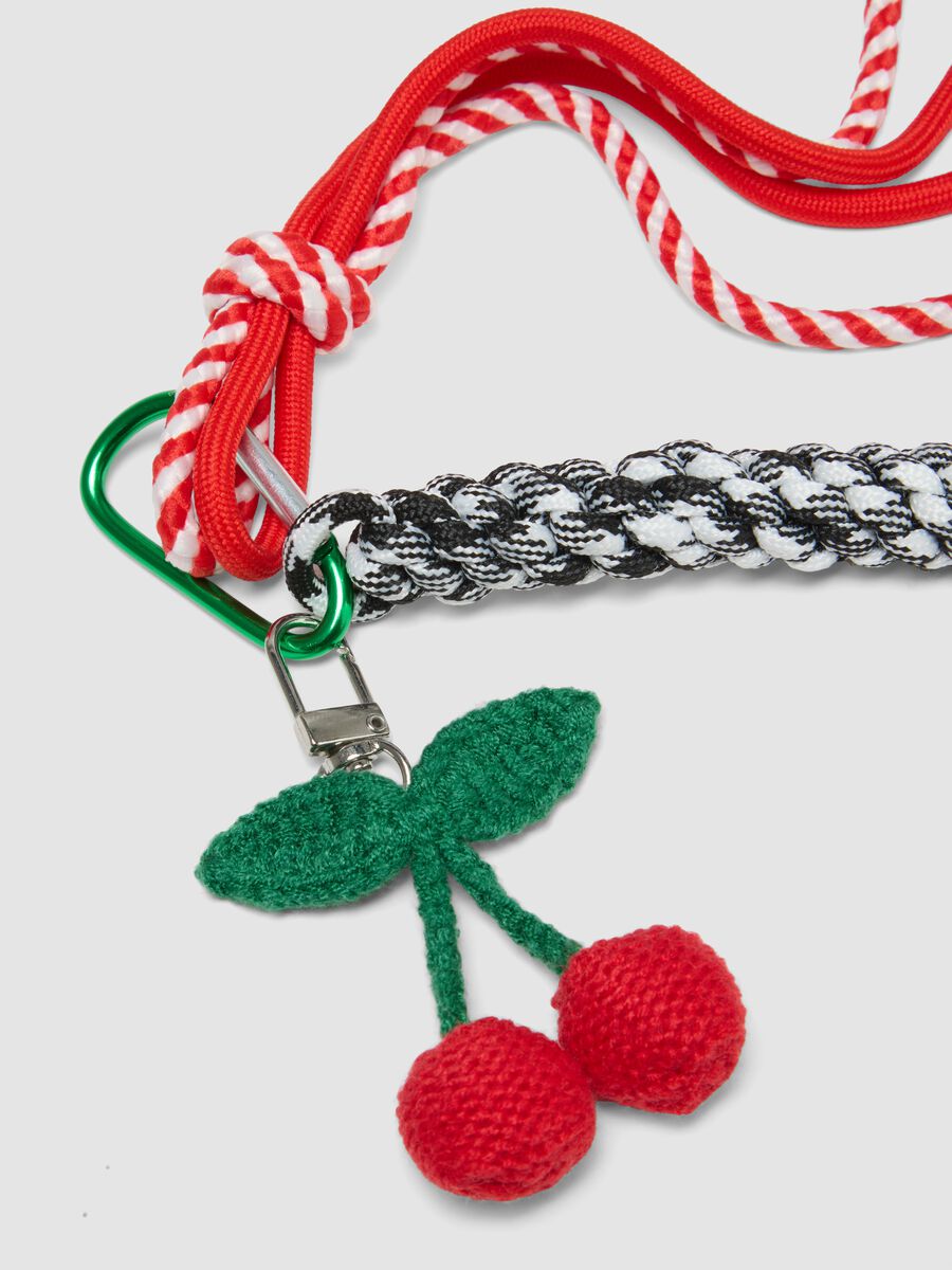 Portachiavi multicolor con charm ciliegia_1
