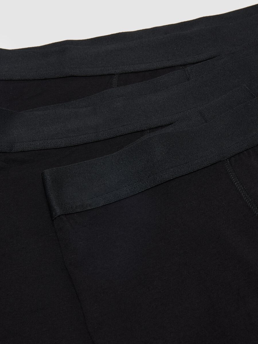 Tripack boxer midi neri in cotone organico elasticizzato regular fit_5