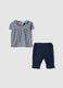 Blue pure cotton set with frills for girls_0