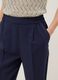 Blue regular fit viscose blend trousers_3