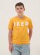 Orange cotton T-shirt for kids, regular fit with print_0