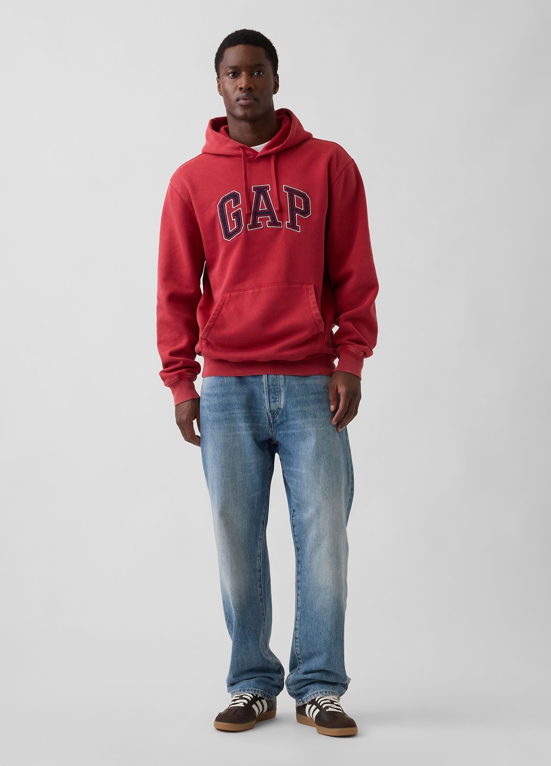 Cotton Blend Hooded Logo Sweatshirt