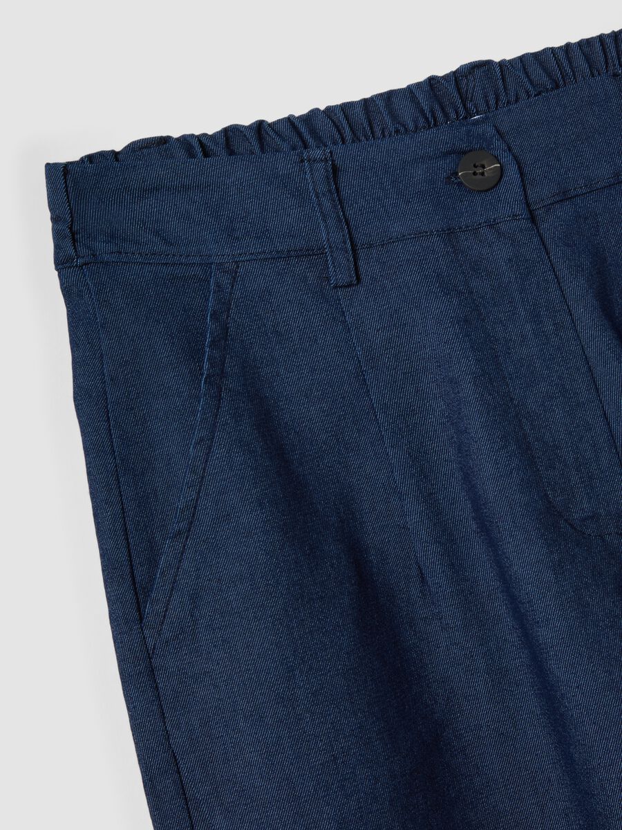 Blue regular-fit stretch cotton trousers_5