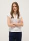 White sleeveless blouse in pure viscose regular fit with V-neck_0