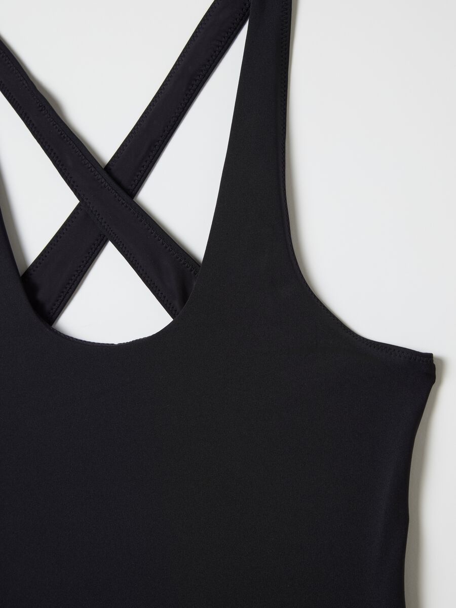 Cross Back Cut Out Swimsuit Black_6