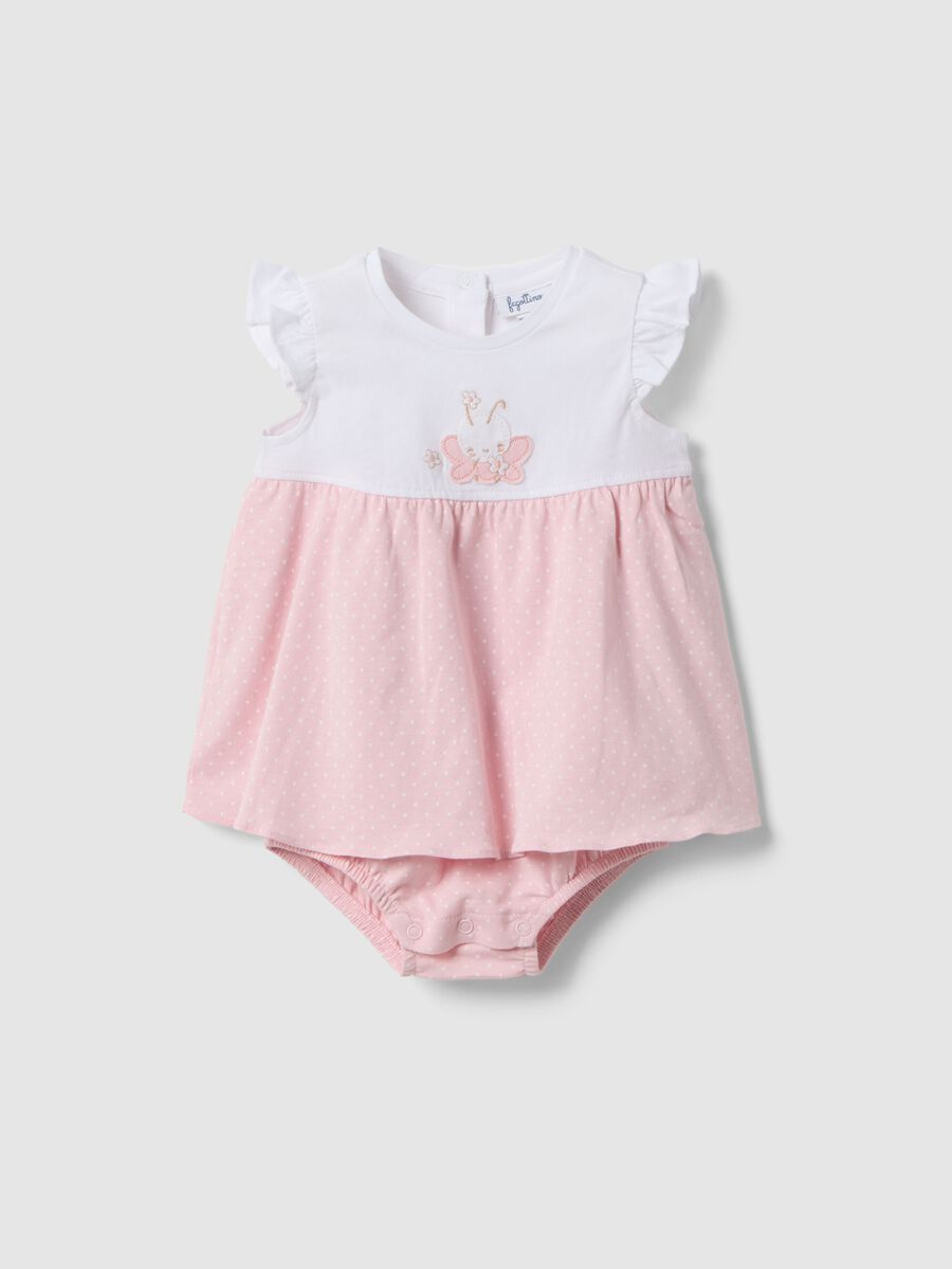 Multicolour pure cotton romper for baby girl_0