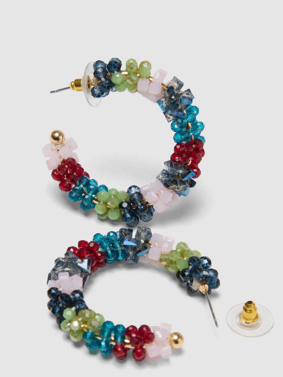 Orecchini leggeri con pietre in vetro multicolor_2