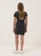 Black stretch cotton dress with shoulder cut-out_1