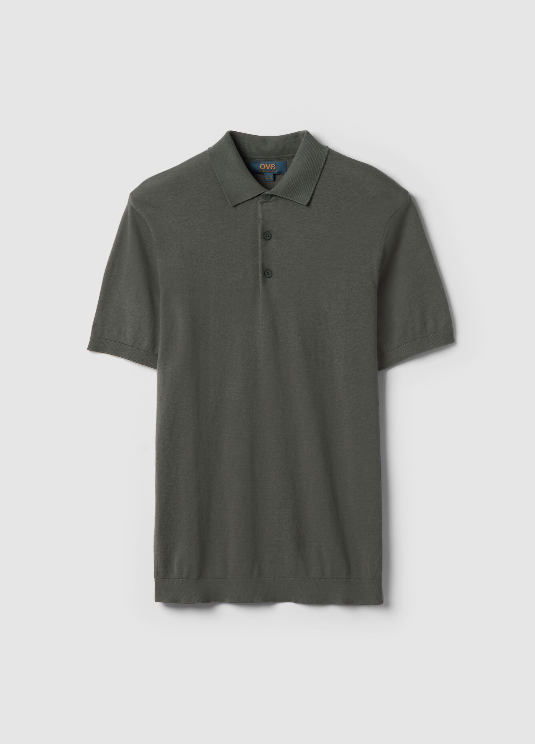 Grey pure cotton polo shirt regular fit