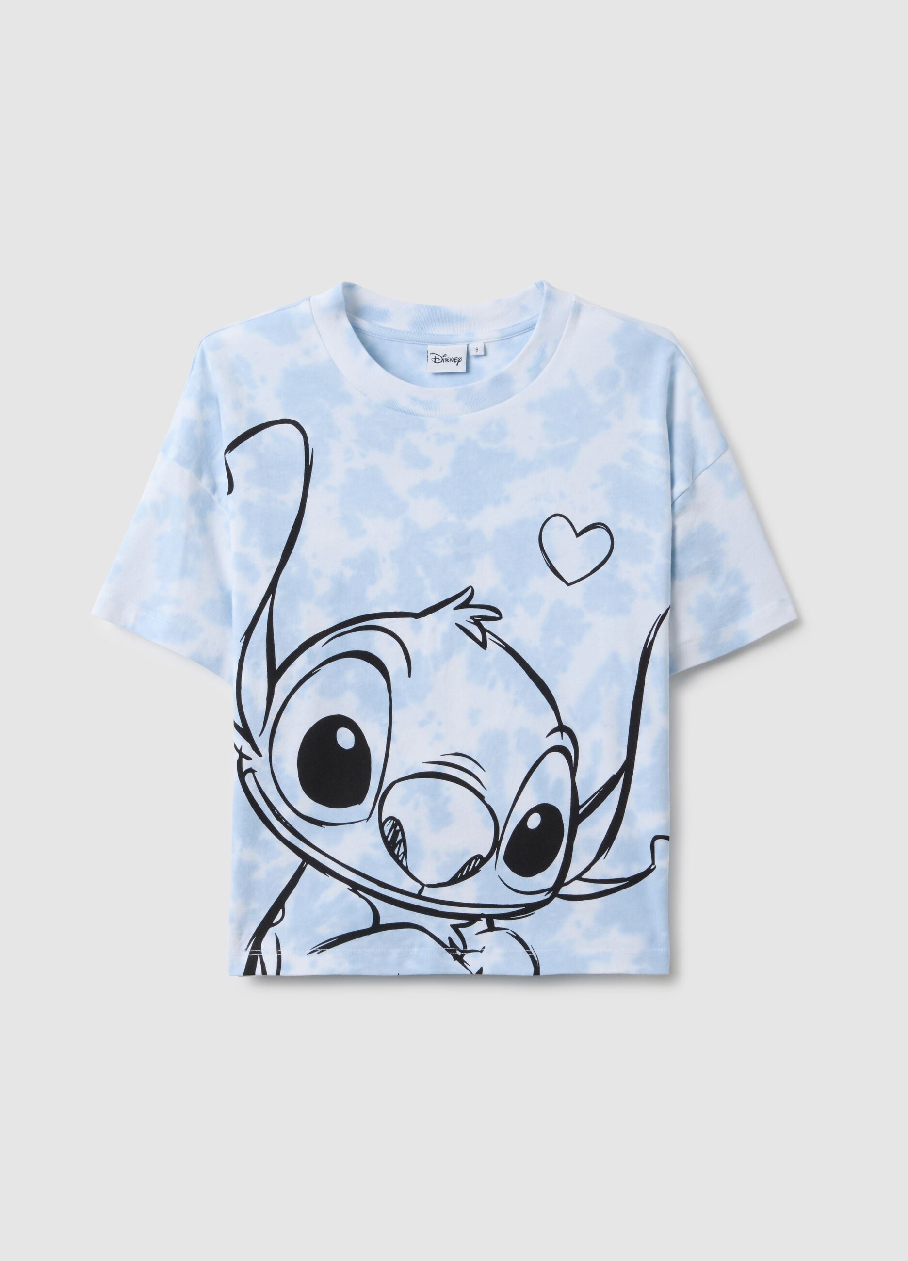 Multicolour pure cotton regular fit T-shirt with Stitch print