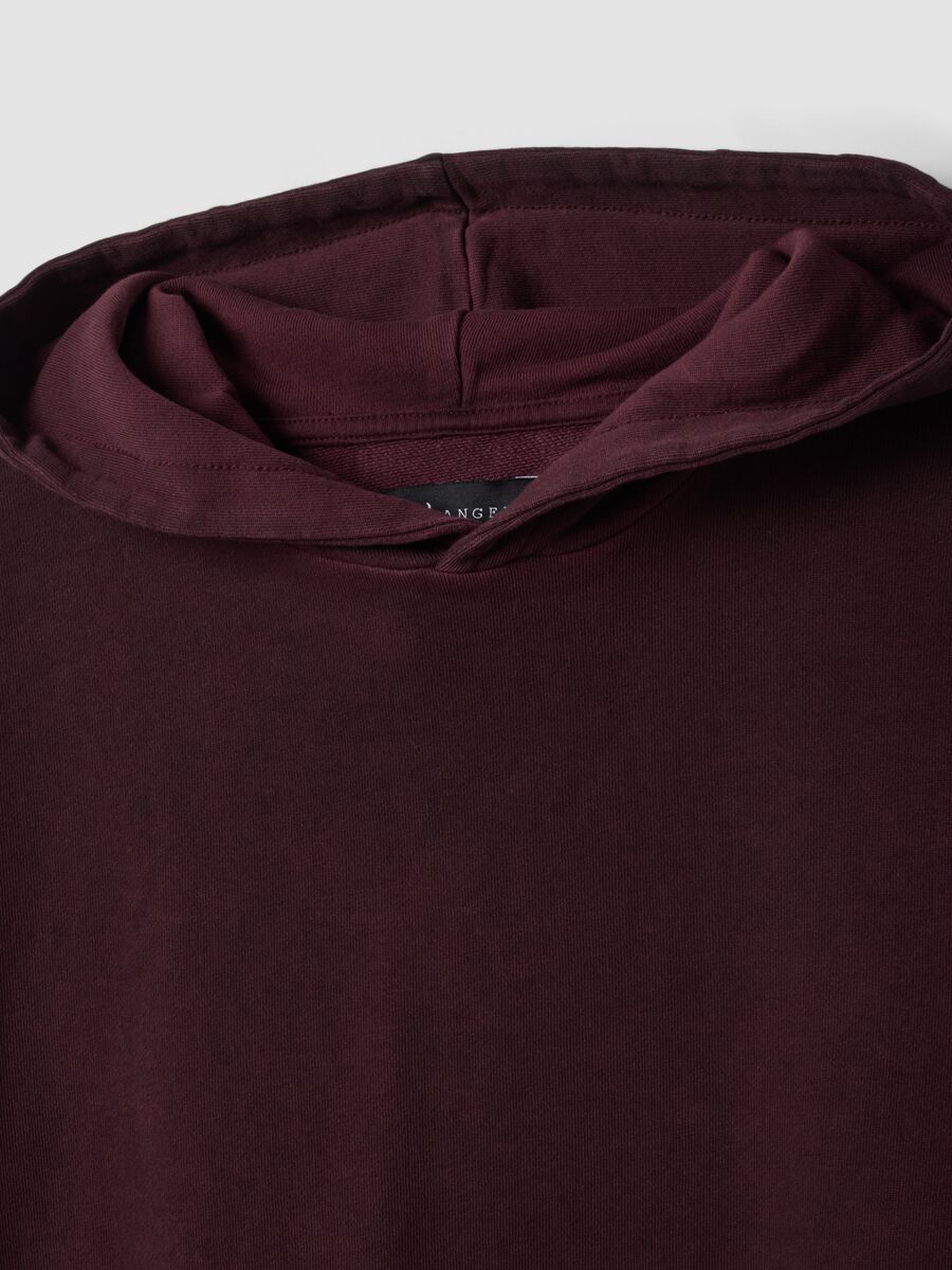 Felpa rossa in puro cotone con cappuccio over fit_1