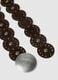 Brown genuine leather belt with metallic accents_1