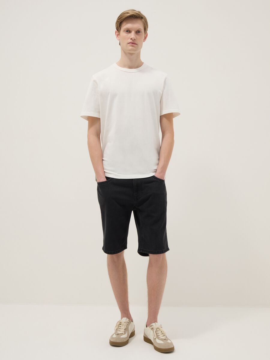 White pure cotton short sleeve t-shirt regular fit_1