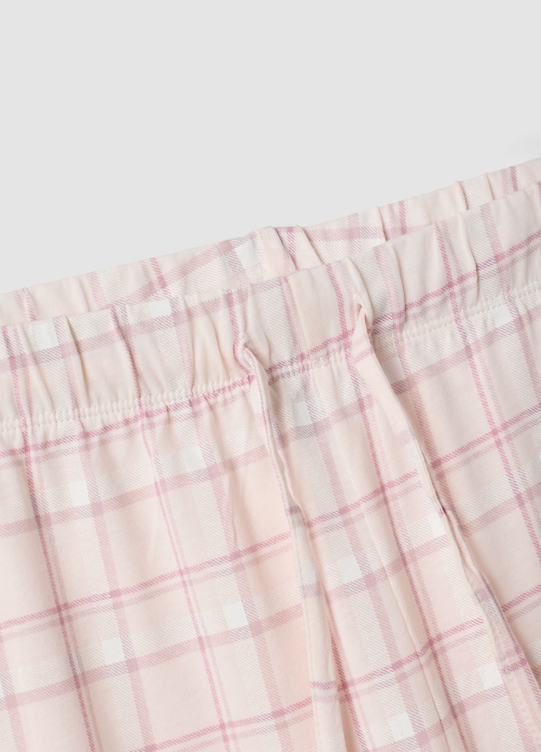Multicolour pure organic cotton check pyjama trousers