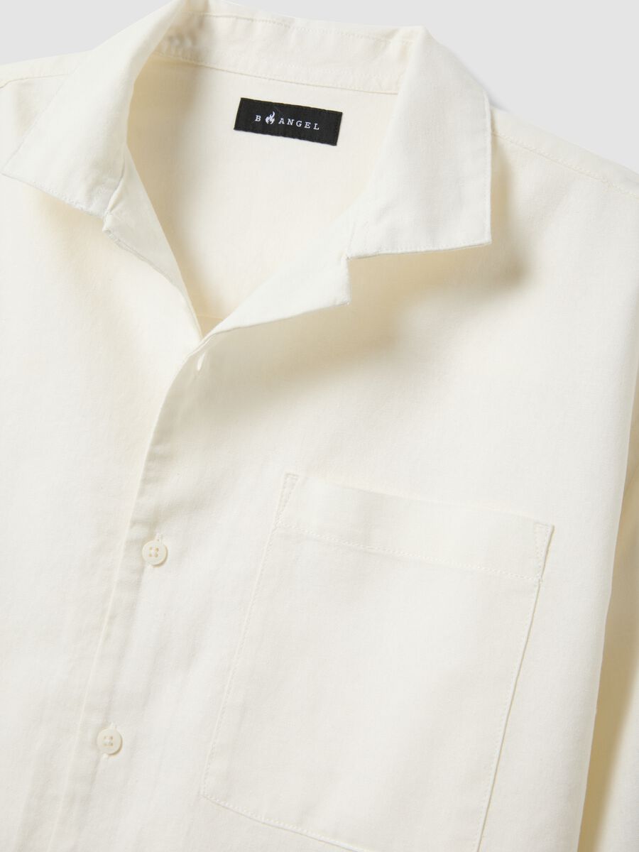 Camicia bianca in misto lino e cotone_5
