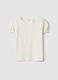 Girls' white pure cotton T-shirt regular fit with embroidery_0