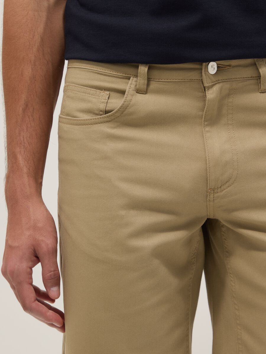Shorts beige in puro cotone regular fit_3