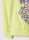 Yellow pure cotton girl's sweatshirt regular fit with embellishments_3