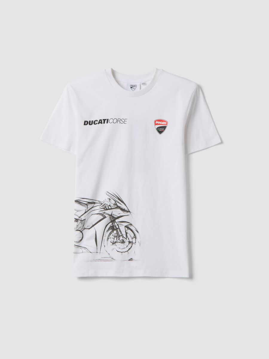 T-shirt bianca a maniche corte in misto cotone per ragazzo relaxed fit_3