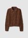 Regular fit brown pure cotton cardigan_4