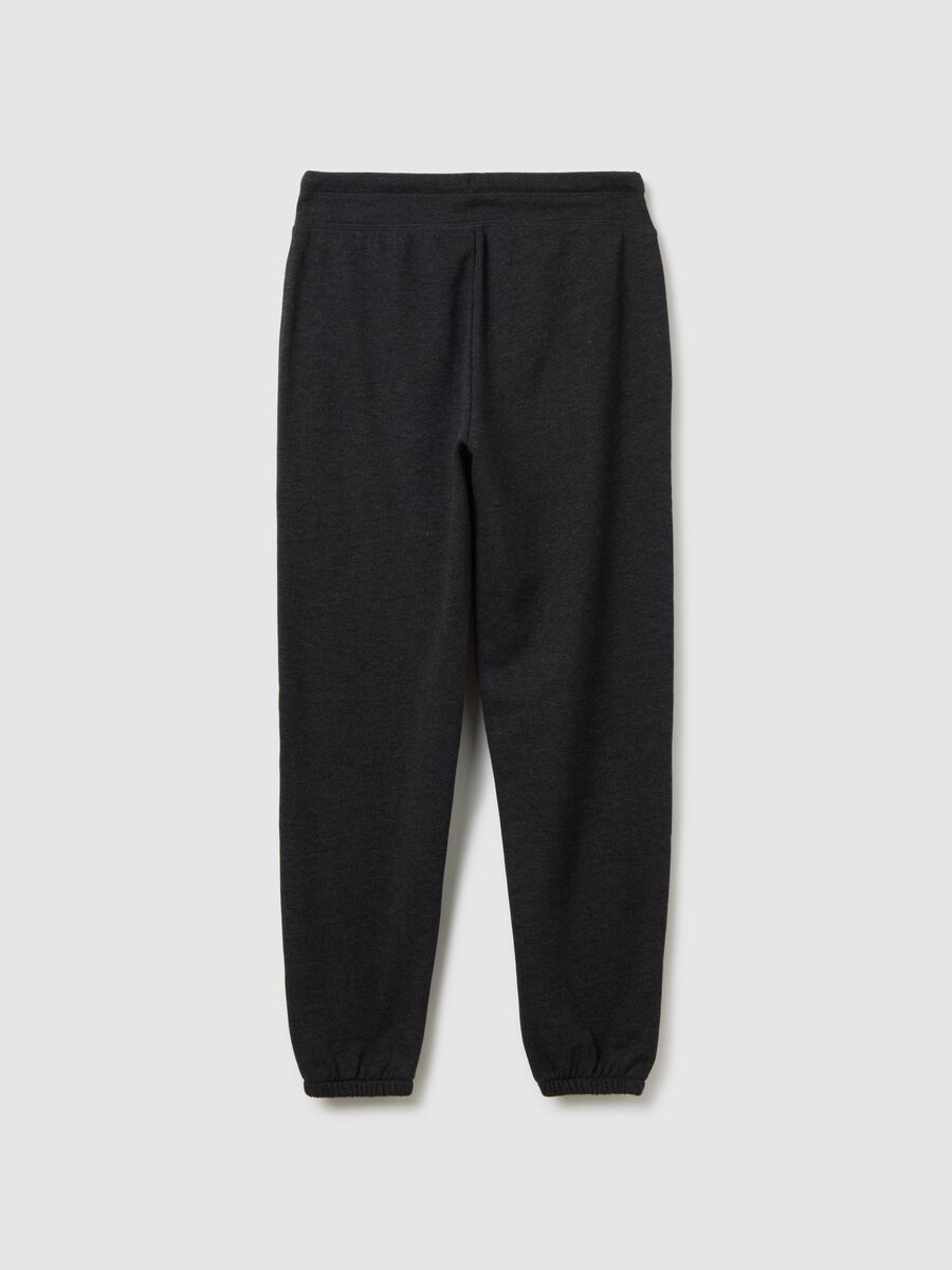 Cotton joggers with logo embroidery_1