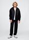 Regular fit black cotton blend jogger trousers for kids_0