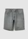 Shorts da uomo in puro cotone grigio slim fit_4