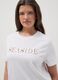 White pure cotton T-shirt with front print_0