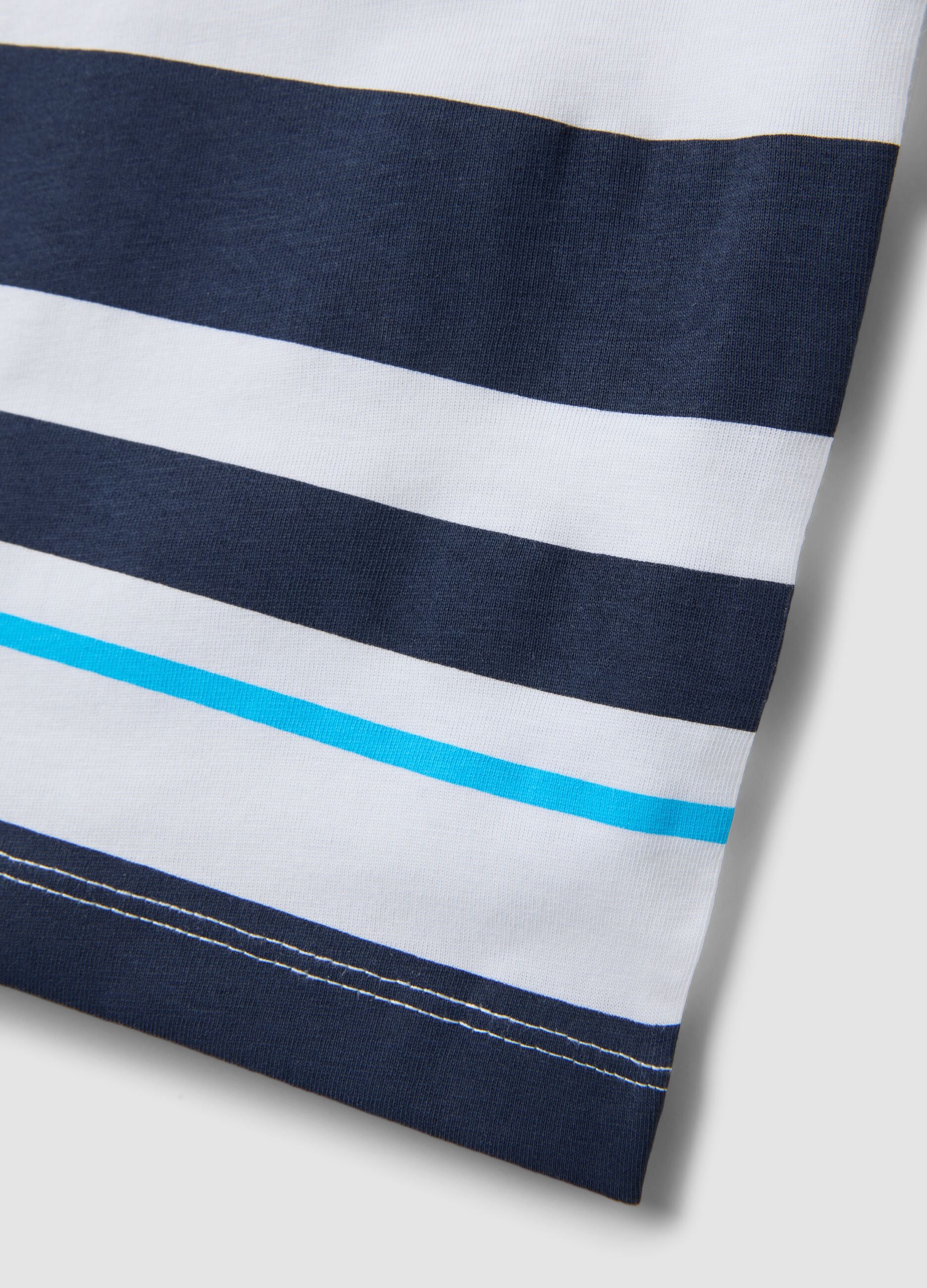 Blue and white striped pure cotton boys&rsquo; vest, regular fit