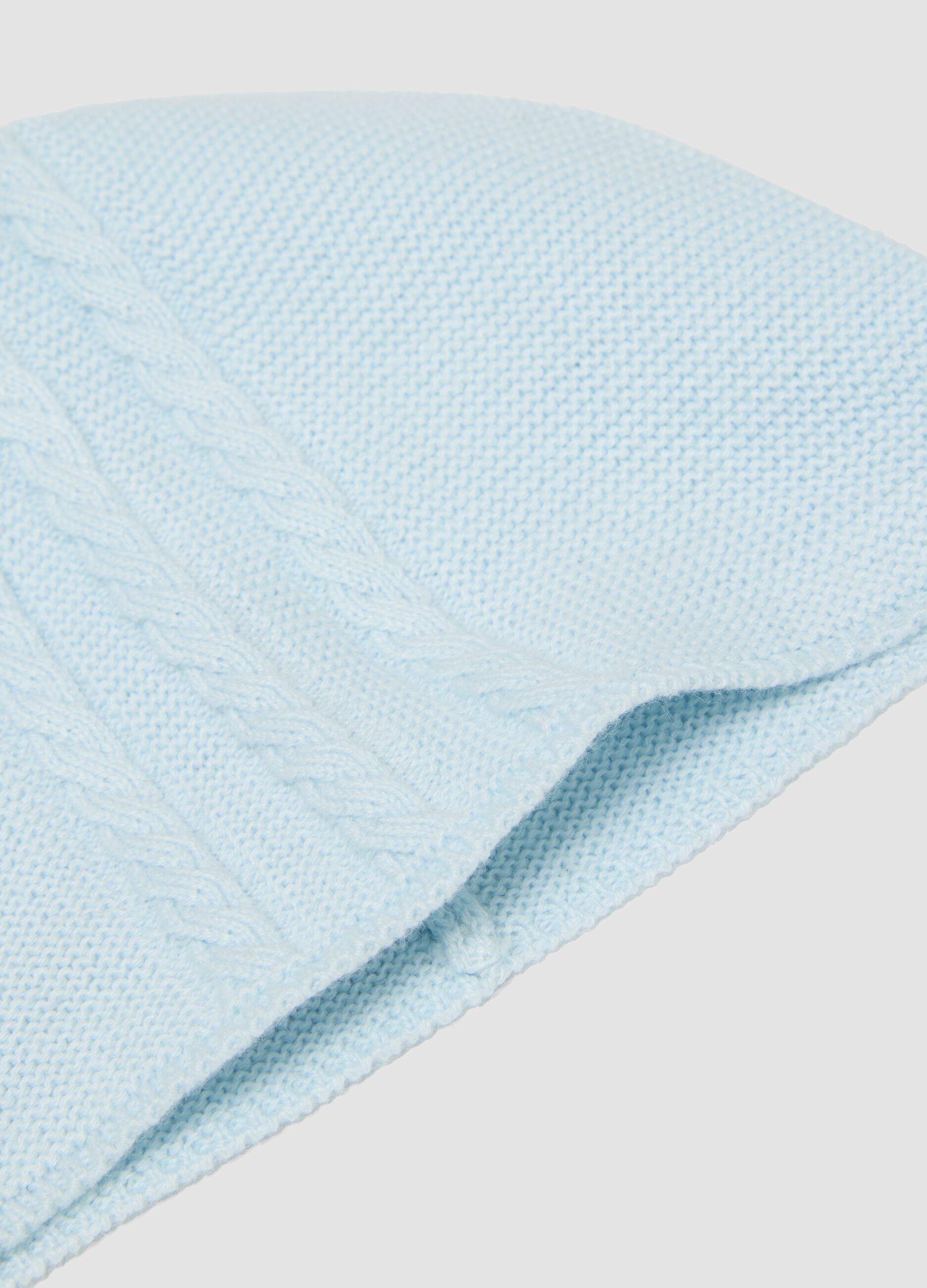 Light blue organic cotton knitted baby hat
