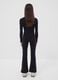Black flared stretch organic cotton trousers for girls_2