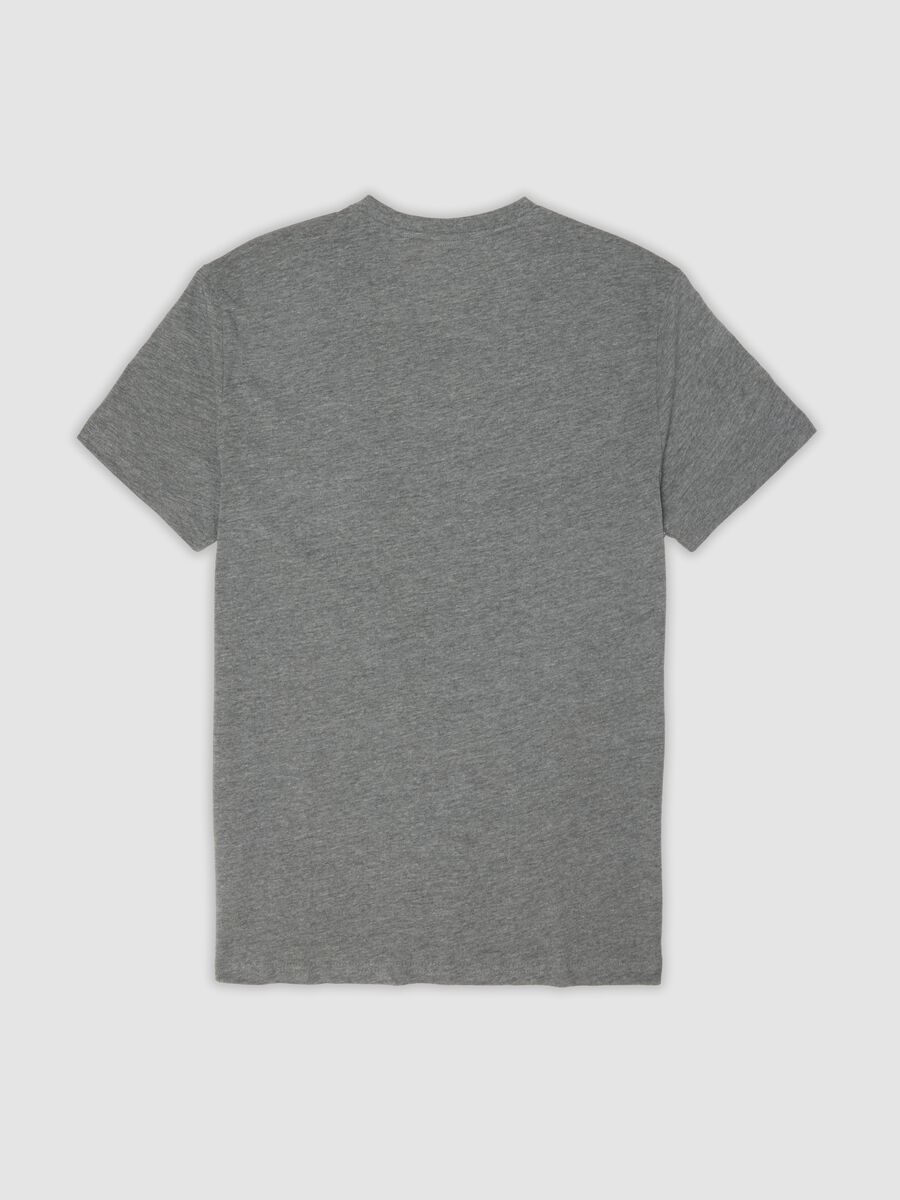 Grey V-neck T-shirt in pure organic cotton_1