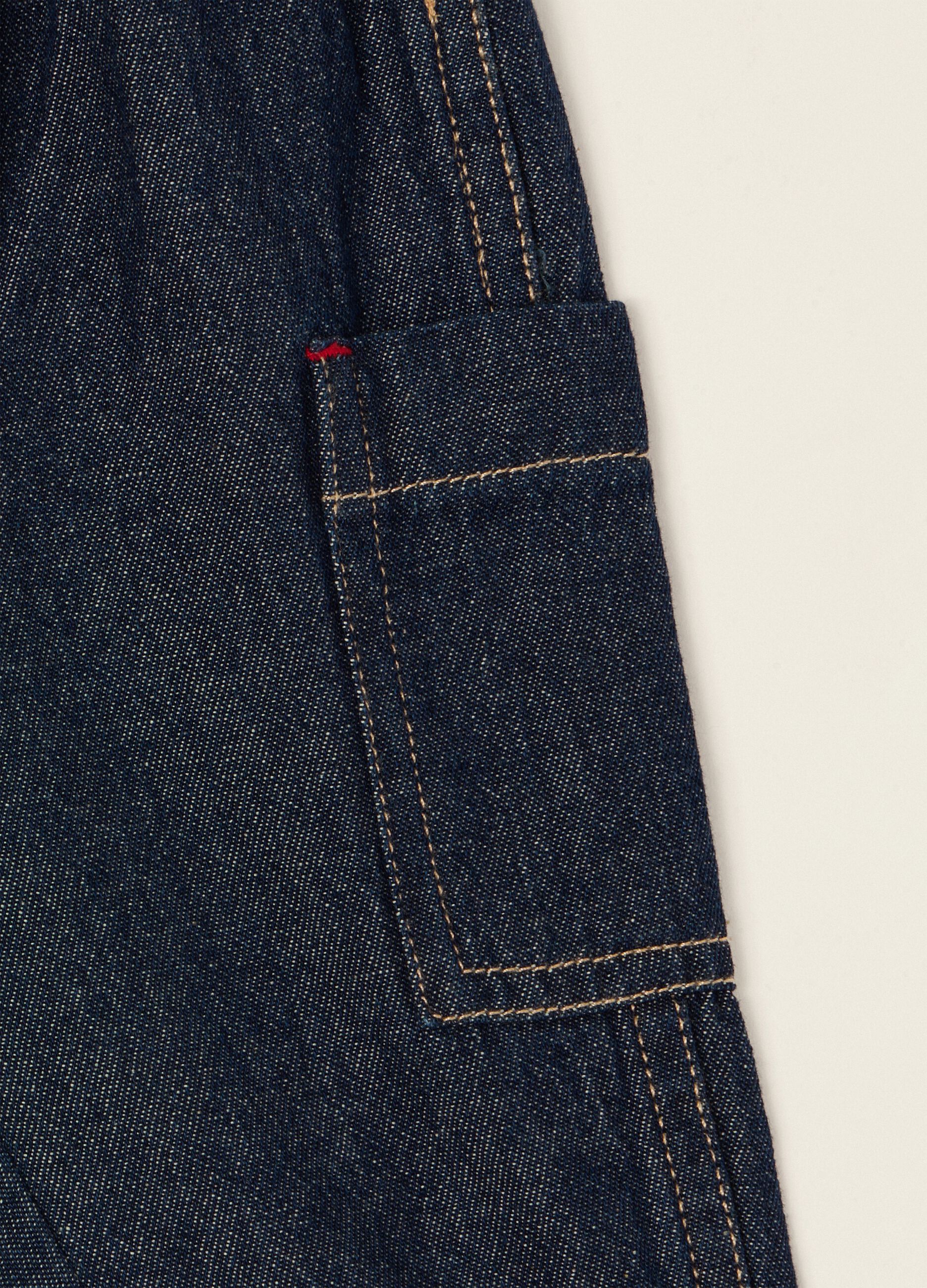 Baby blue denim trousers in pure cotton, regular fit