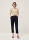 Beige viscose blend regular fit T-shirt with transparent accents_0