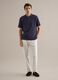 Short-sleeved blue pure cotton polo, regular fit with zip_1