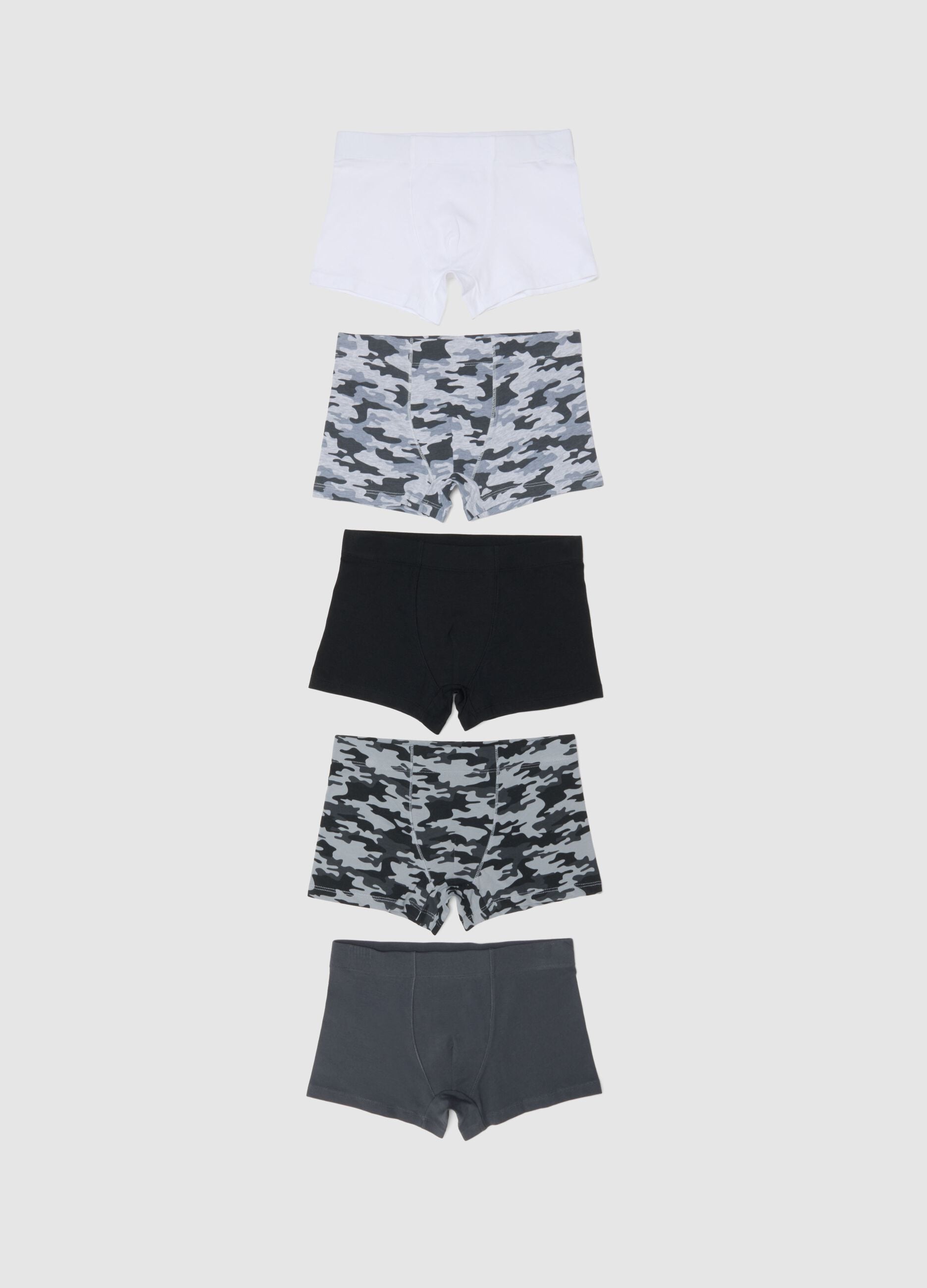 Multipack of Boys' Stretch Cotton Multicolour Boxers