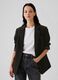 Solid colour single-breasted blazer_0