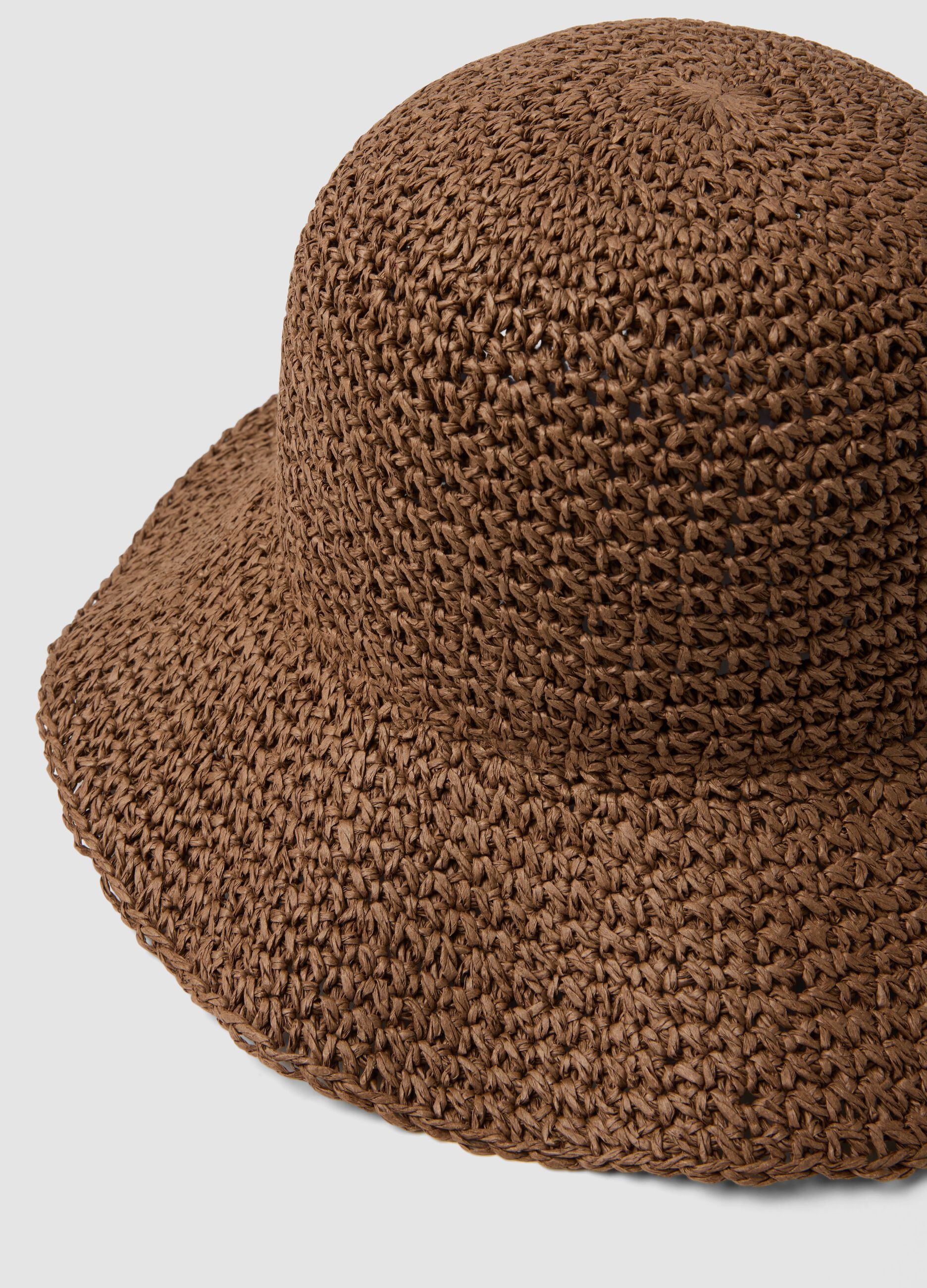 Pure Brown Paper Fabric Panama Hat