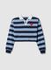 Girls' multicolour striped pure cotton polo, regular fit_3