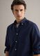 Long-sleeved blue shirt in pure cotton_3