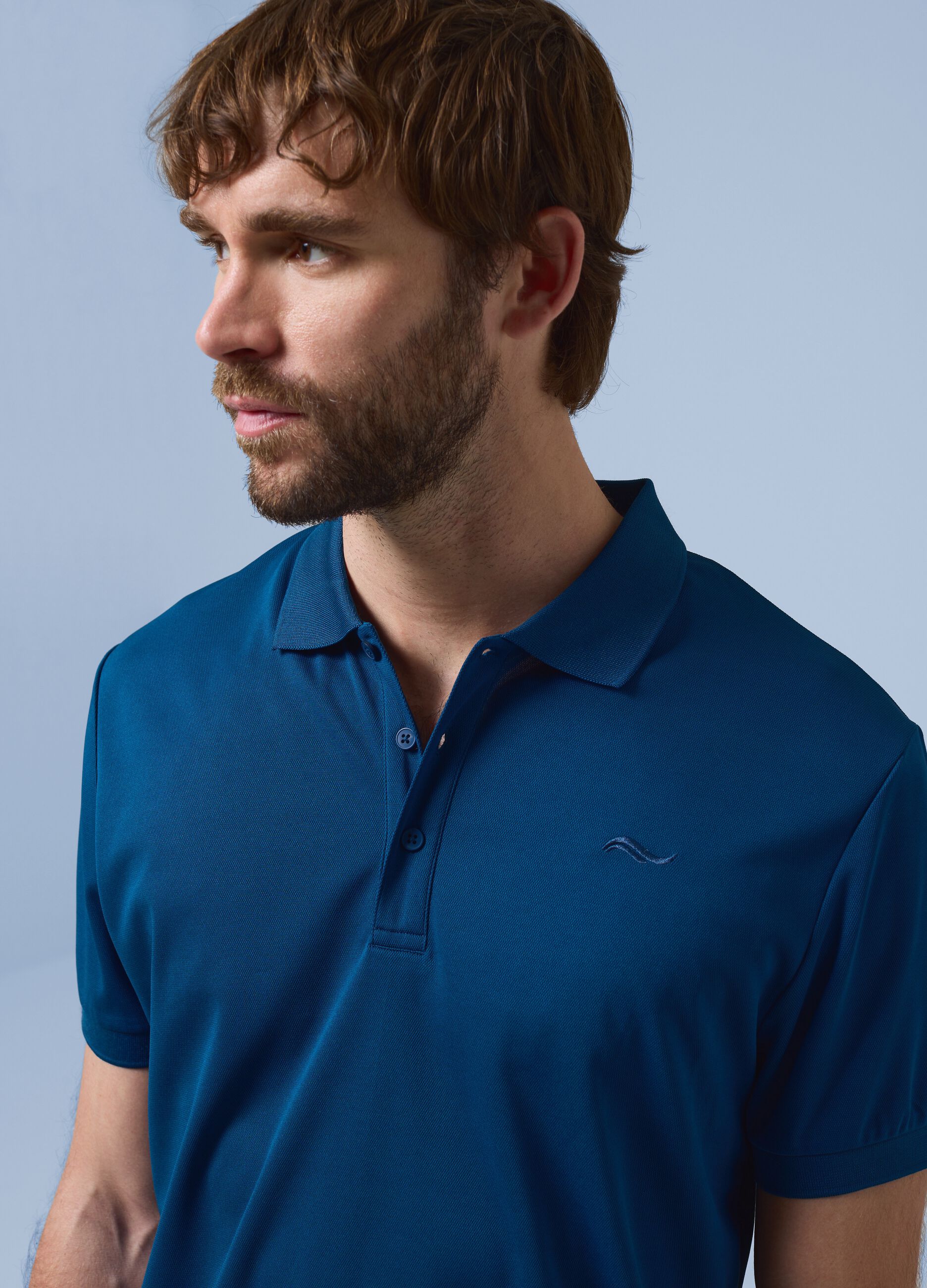 ALTAVIA SAILING blue polo shirt with classic breathable collar