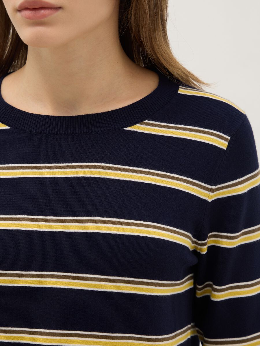 Multicoloured striped top with long sleeves regular fit_3