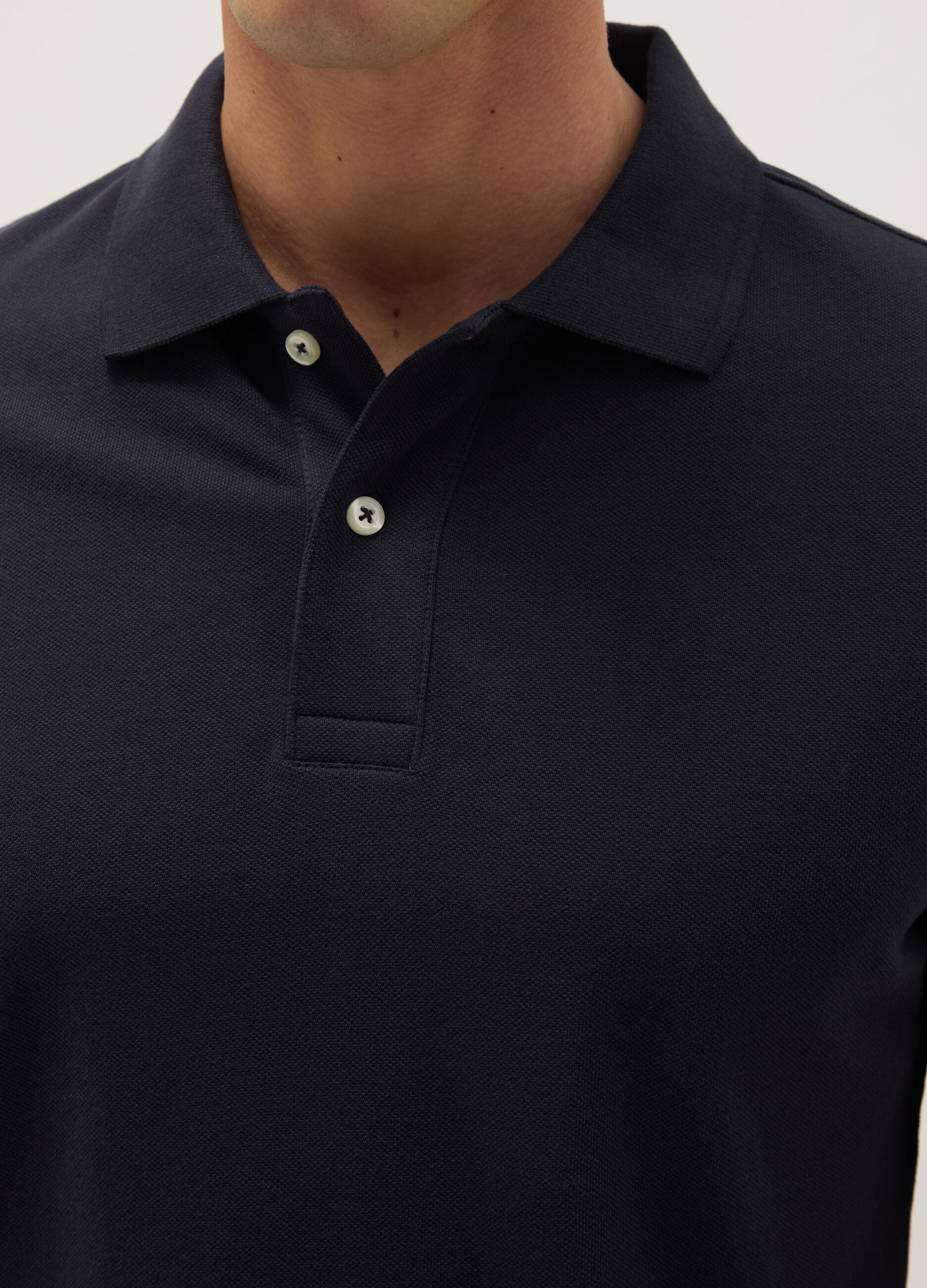 Blue regular fit pure cotton polo