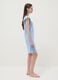 Sky-blue pure cotton nightdress with ruffle trim_2