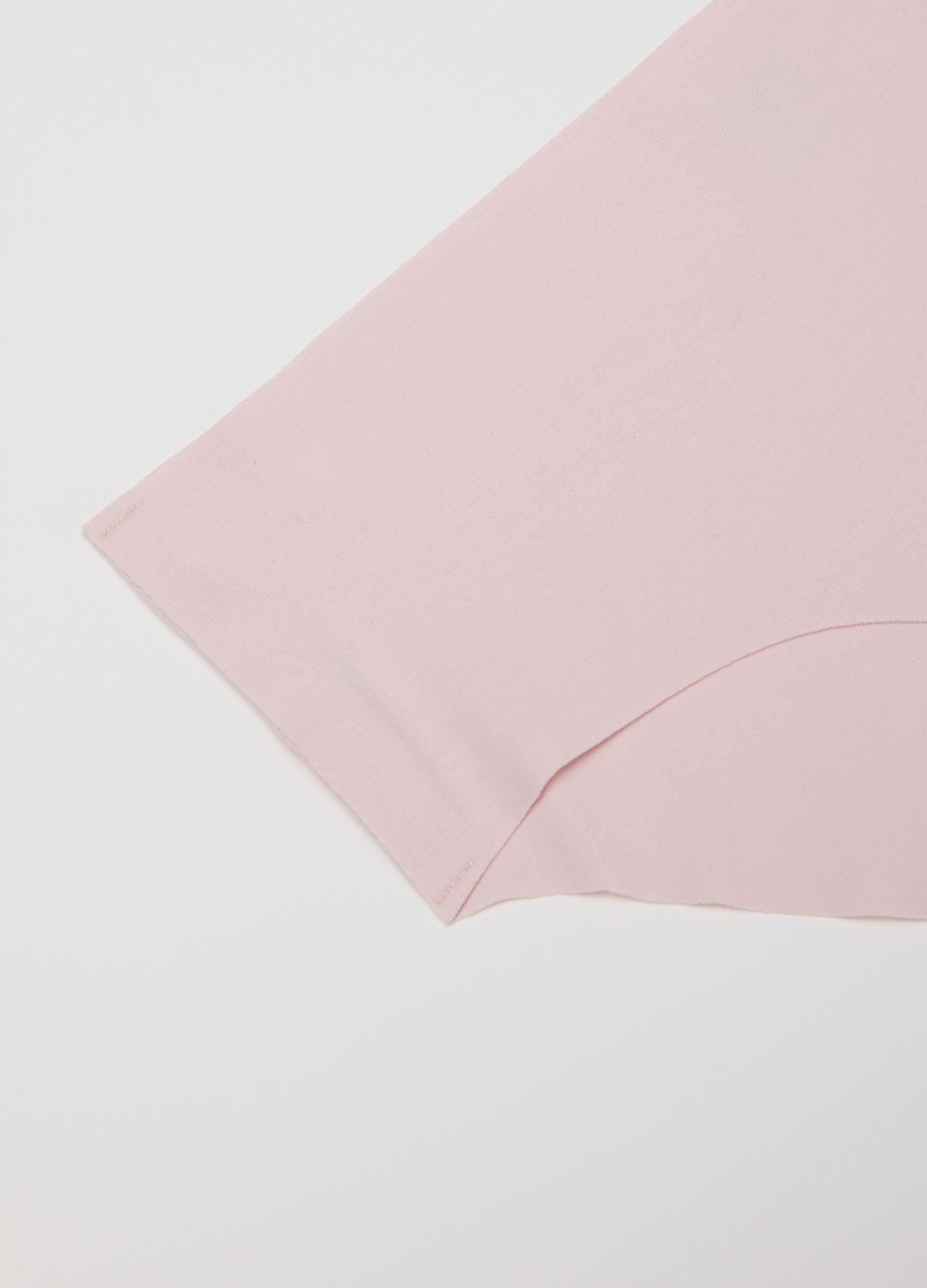 Regular fit pink stretch cotton briefs