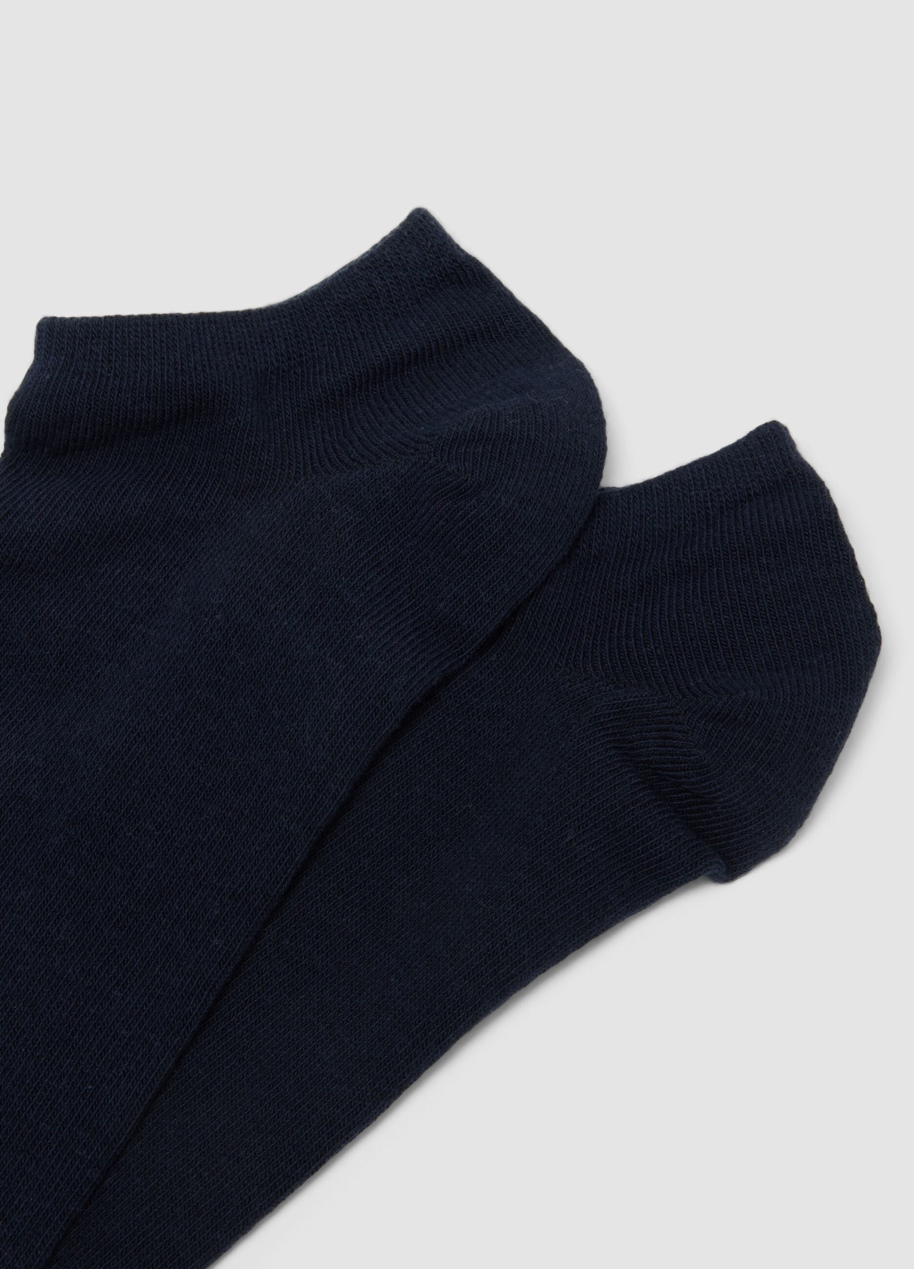 Tripack di calze alla caviglia blu in cotone organico elasticizzato