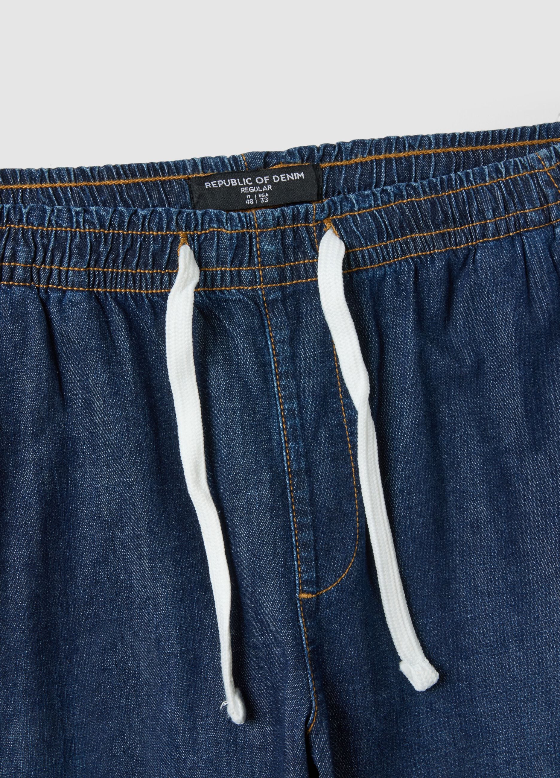 Blue Regular Fit Stretch Denim Cotton Jeans
