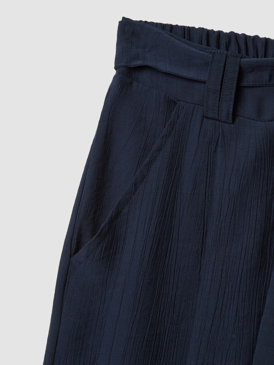 Blue palazzo trousers in a viscose blend, regular fit_5