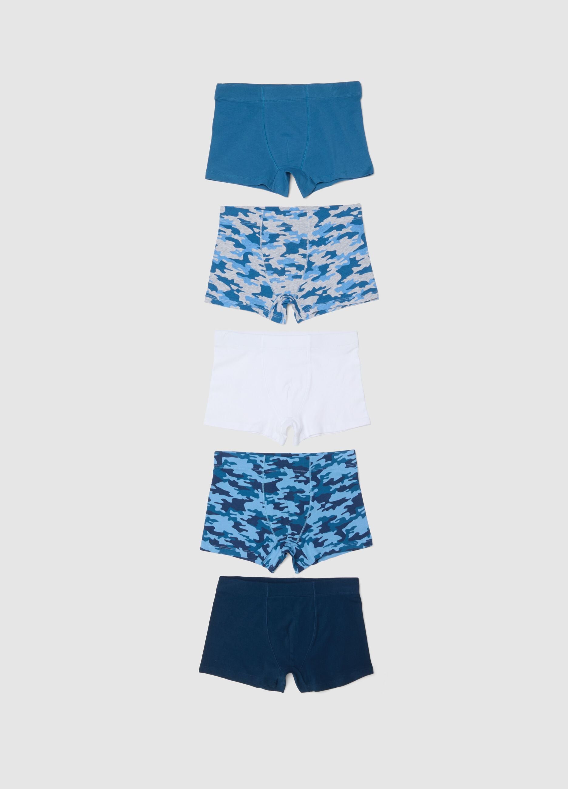 Multipack of stretch cotton multicolour boxers for boys