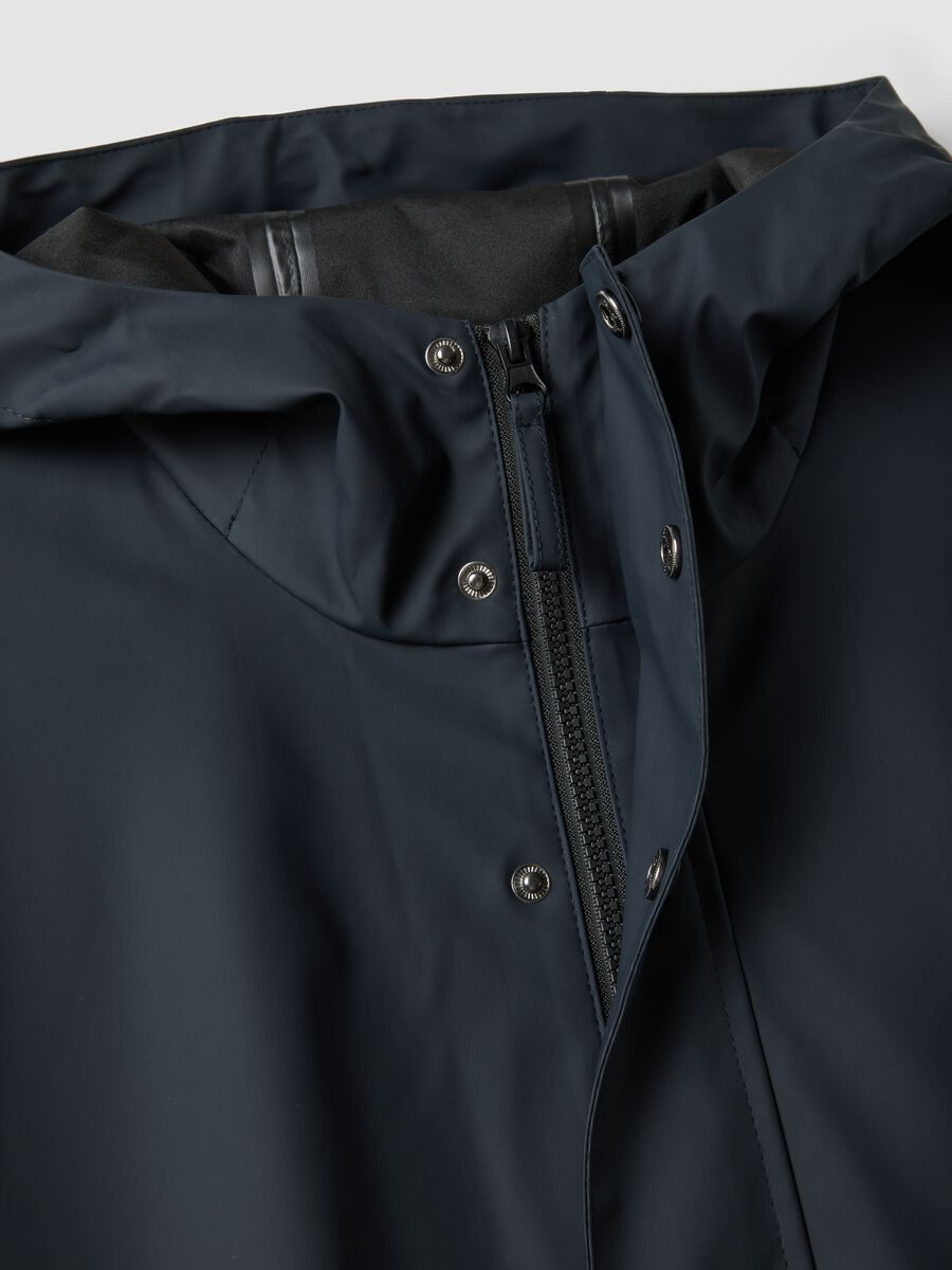 Impermeabile blu regular fit con zip_1